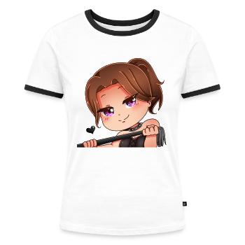 Sarahs Asmr House Merch Sexy Emoji - Frauen Kontrast-T-Shirt - Weiß/Schwarz - Vorne - Selfina (174cm)