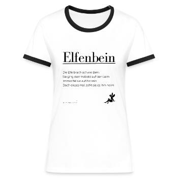 Elfenbein - schwarze Schrift - Frauen Kontrast-T-Shirt - Weiß/Schwarz - Vorne - Selfina (174cm)