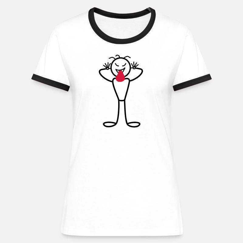 Male - Women's Ringer T-Shirt - white/black