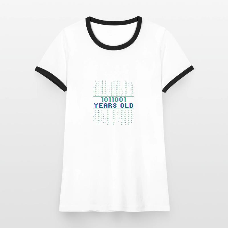 89th Birthday 89 years old Binary Code Coder Women's Ringer T-Shirt