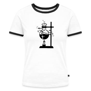 Laboratoire - T-shirt contrasté Femme - blanc/noir - Devant - Selfina (174cm)