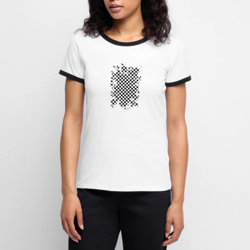 Chess game chess field chess pattern design Women's Ringer T-Shirt