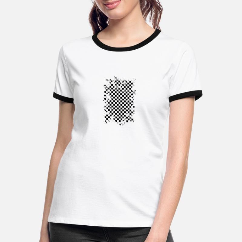 Chess game chess field chess pattern design Women's Ringer T-Shirt