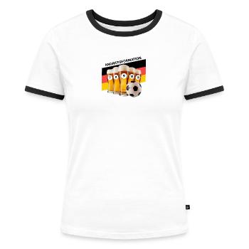Fussball - Bester Sturm - Frauen Kontrast-T-Shirt - Weiß/Schwarz - Vorne - Selfina (174cm)