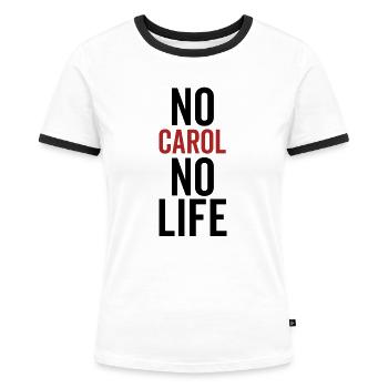 Pas de Carol Pas de vie - T-shirt contrasté Femme - blanc/noir - Devant - Selfina (174cm)