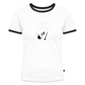 Bretagne fest noz - T-shirt contrasté Femme - blanc/noir - Devant - Selfina (174cm)
