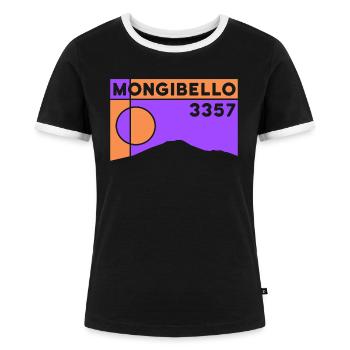 Etna Etna Mongibello volcano mountain Sicily souvenir - Women's Ringer T-Shirt - black/white - Front - Selfina (174cm)