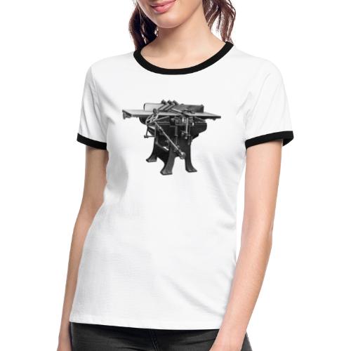 Abrichte Dicktenhobelmaschine - Frauen Kontrast-T-Shirt