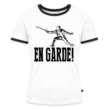 En garde - Frauen Kontrast-T-Shirt - Weiß/Schwarz - Vorne - Selfina (174cm)