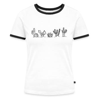 cactus - Women's Ringer T-Shirt - white/black - Front - Selfina (174cm)