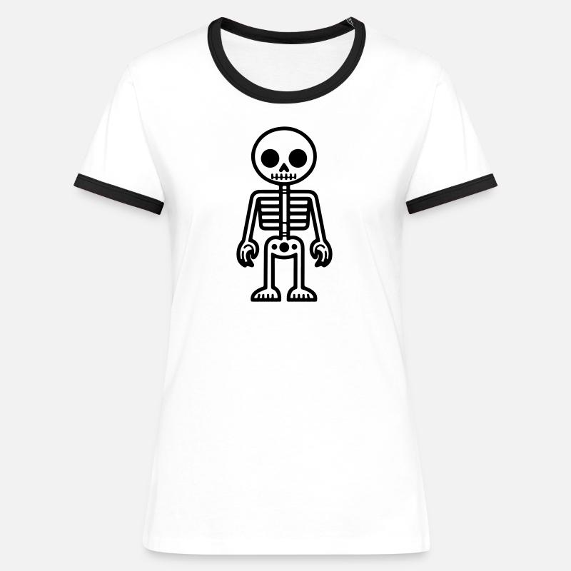 Skeleton Comic - Women's Ringer T-Shirt - white/black