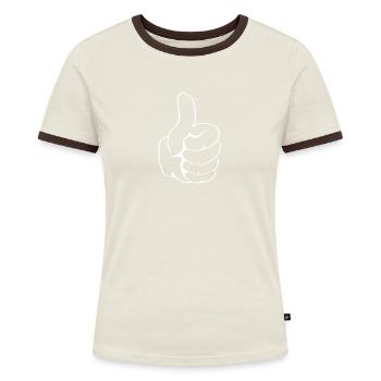 Pouces en haut à gauche - T-shirt contrasté Femme - bleu/blanc - Devant