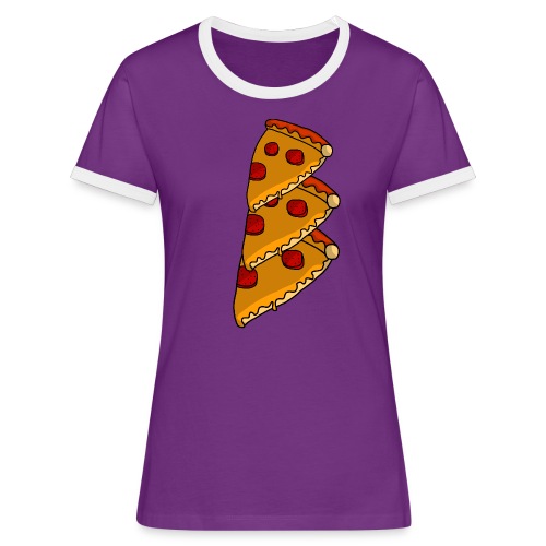 pizza - Dame kontrast-T-shirt