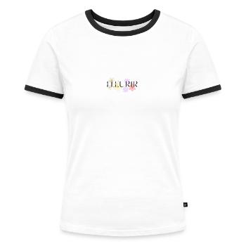 Fleurir - T-shirt contrasté Femme - blanc/noir - Devant - Selfina (174cm)