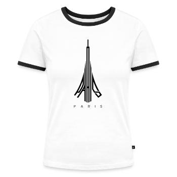 Paris - Frauen Kontrast-T-Shirt - Weiß/Schwarz - Vorne - Selfina (174cm)