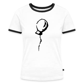 ballon - Frauen Kontrast-T-Shirt - Weiß/Schwarz - Vorne - Selfina (174cm)