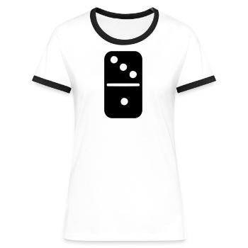 domino - T-shirt contrasté Femme - blanc/noir - Devant - Selfina (174cm)