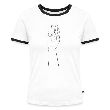 Main - T-shirt contrasté Femme - blanc/noir - Devant - Selfina (174cm)