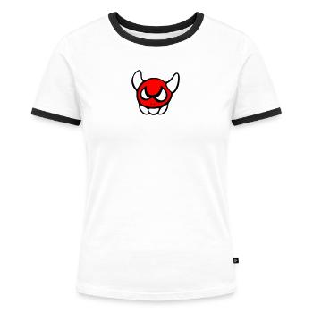 Little Satan - Frauen Kontrast-T-Shirt - Weiß/Schwarz - Vorne - Selfina (174cm)