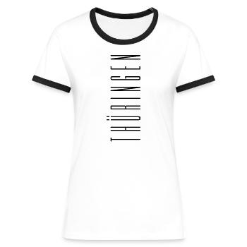 thüringen - Frauen Kontrast-T-Shirt - Weiß/Schwarz - Vorne - Selfina (174cm)