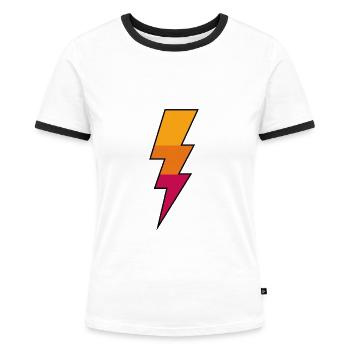 Lightning - Women's Ringer T-Shirt - white/black - Front - Selfina (174cm)