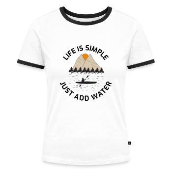 Kayaking - Women's Ringer T-Shirt - white/black - Front - Selfina (174cm)