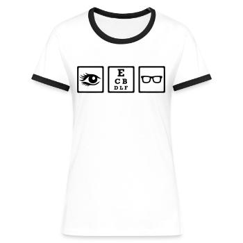 Opticien - T-shirt contrasté Femme - blanc/noir - Devant - Selfina (174cm)