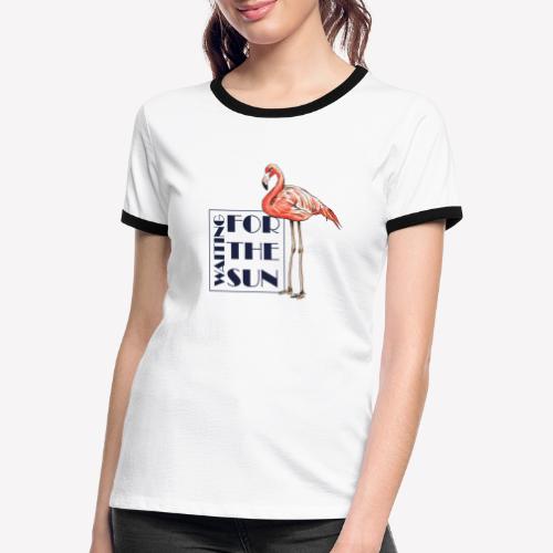 Flamingo - Frauen Kontrast-T-Shirt