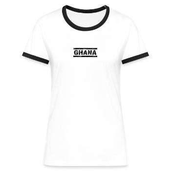 Ghana - T-shirt contrasté Femme - blanc/noir - Devant - Selfina (174cm)