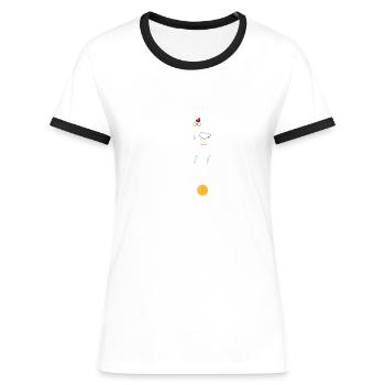 Ableitung Funktion Huhn Mathe - Frauen Kontrast-T-Shirt - Weiß/Schwarz - Vorne - Selfina (174cm)