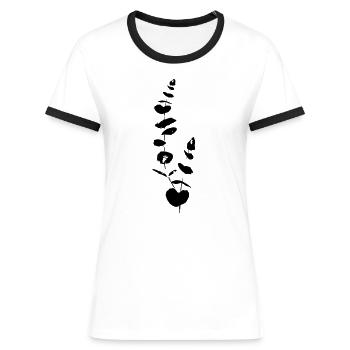 Eukalyptus - Frauen Kontrast-T-Shirt - Weiß/Schwarz - Vorne - Selfina (174cm)