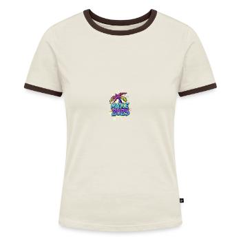 Malle 2025 Palme - Frauen Kontrast-T-Shirt - Blau/Weiß - Vorne