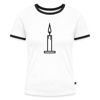 Candle - Women's Ringer T-Shirt - white/black - Front - Selfina (174cm)