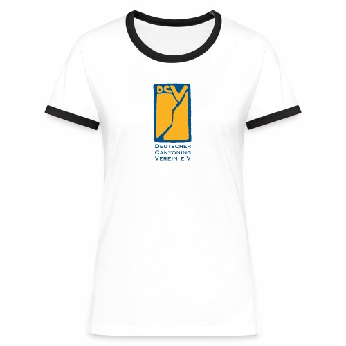 DCV T-Shirt Gründungslogo Blau Goldgelb Schrift - Frauen Kontrast-T-Shirt
