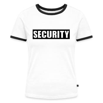 Security - Frauen Kontrast-T-Shirt - Weiß/Schwarz - Vorne - Selfina (174cm)