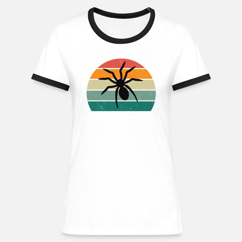Spiders Spider web web arachnid legs 8 spider - Women's Ringer T-Shirt - white/black