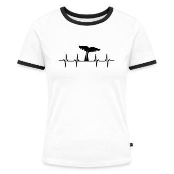 Whales Whale Mammals Marine Mammals Whale - Women's Ringer T-Shirt - white/black - Front - Selfina (174cm)
