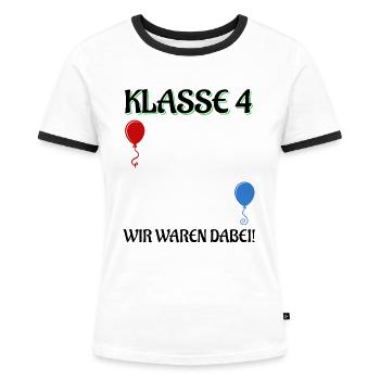4. Klasse Wir Waren Dabei Abschluss Grundschule - Frauen Kontrast-T-Shirt - Weiß/Schwarz - Vorne - Selfina (174cm)