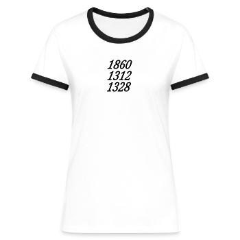 Rücken - Frauen Kontrast-T-Shirt - Weiß/Schwarz - Vorne - Selfina (174cm)