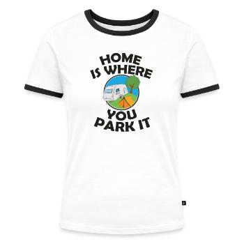 caravane - T-shirt contrasté Femme - blanc/noir - Devant - Selfina (174cm)