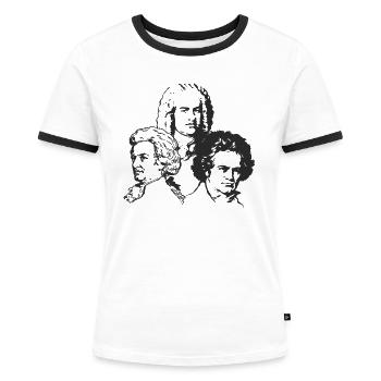 Bach Mozart Beethoven - Frauen Kontrast-T-Shirt - Weiß/Schwarz - Vorne - Selfina (174cm)