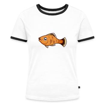 Kawaii Platy - T-shirt contrasté Femme - blanc/noir - Devant - Selfina (174cm)