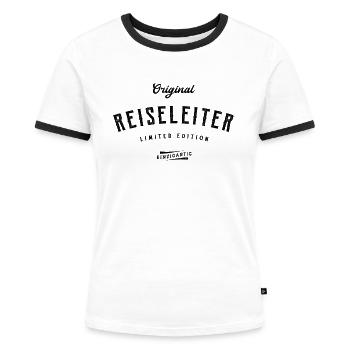 Reiseleiter Limited Edition Lustiges Reiseleitung - Frauen Kontrast-T-Shirt - Weiß/Schwarz - Vorne - Selfina (174cm)