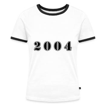 2004 Jahr Geburtstag - Frauen Kontrast-T-Shirt - Weiß/Schwarz - Vorne - Selfina (174cm)