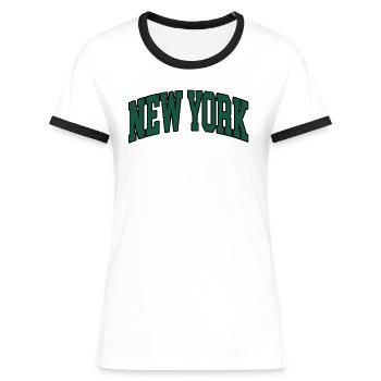 New York - Frauen Kontrast-T-Shirt - Weiß/Schwarz - Vorne - Selfina (174cm)
