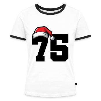 75 Number Christmas - Women's Ringer T-Shirt - white/black - Front - Selfina (174cm)