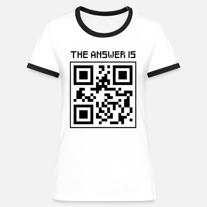 Answer 42 - Women's Ringer T-Shirt - white/black