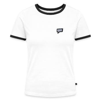 Speech shape - Frauen Kontrast-T-Shirt - Weiß/Schwarz - Vorne - Selfina (174cm)