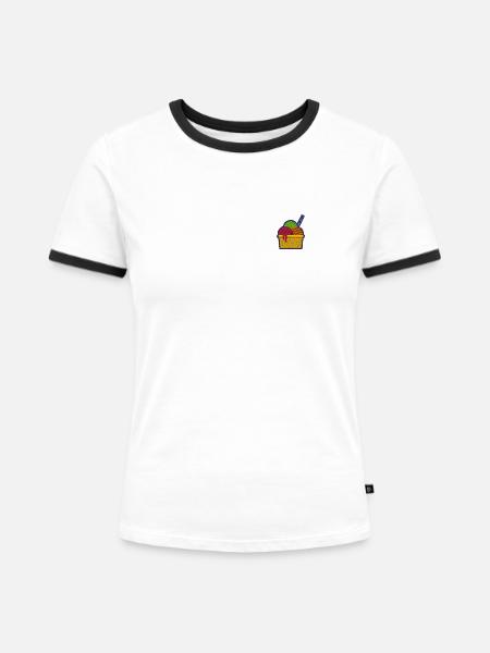 Ijs - Vrouwen contrastshirt - wit/zwart