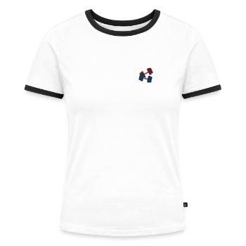 Hanteln - Frauen Kontrast-T-Shirt - Weiß/Schwarz - Vorne - Selfina (174cm)